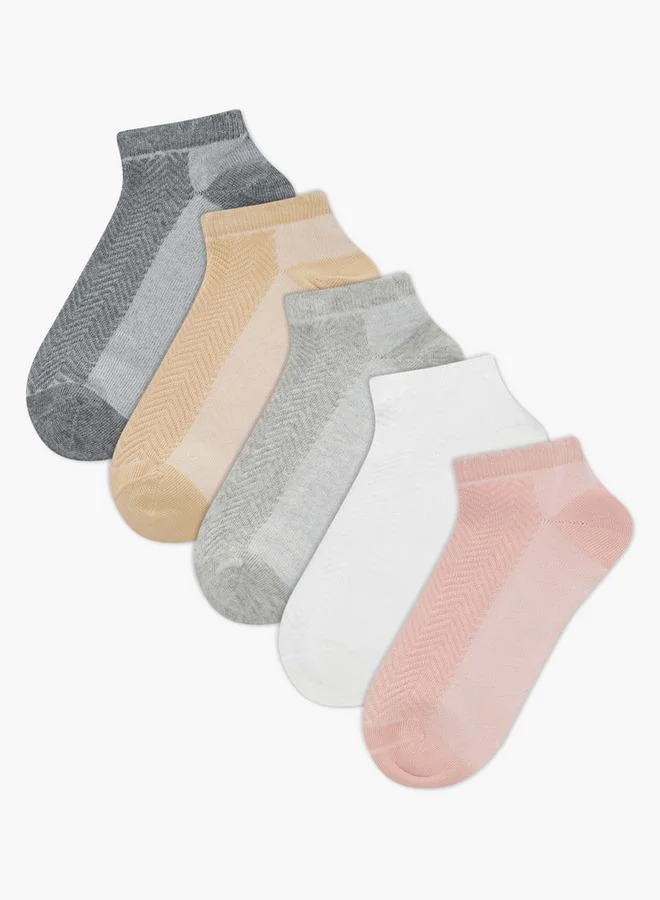 فلورا بيلا من شو إكسبرس Flora Bella Pack Of 5 Ankle Length Cotton Socks